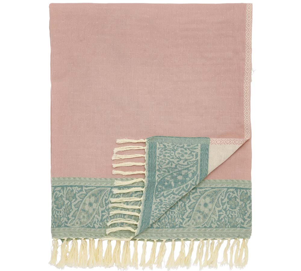 Strawberry Thief/Severn Cochineal Pink Woven Throw